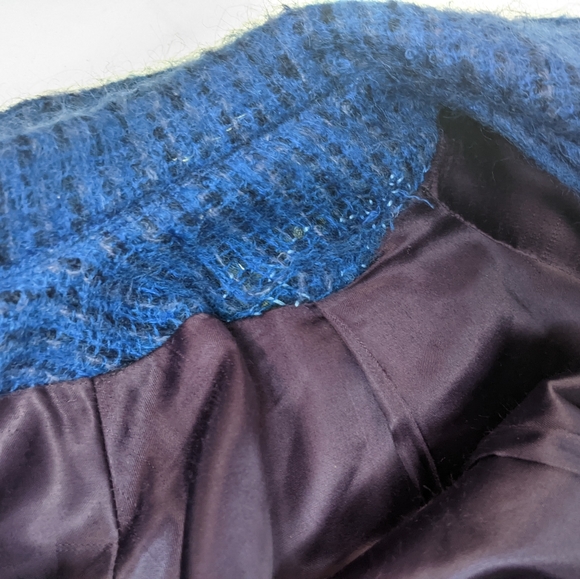 Vintage Bardolino Luxury Blue Mohair Long Coat, ANNA Collection, Scotland, Med - Picture 15 of 15